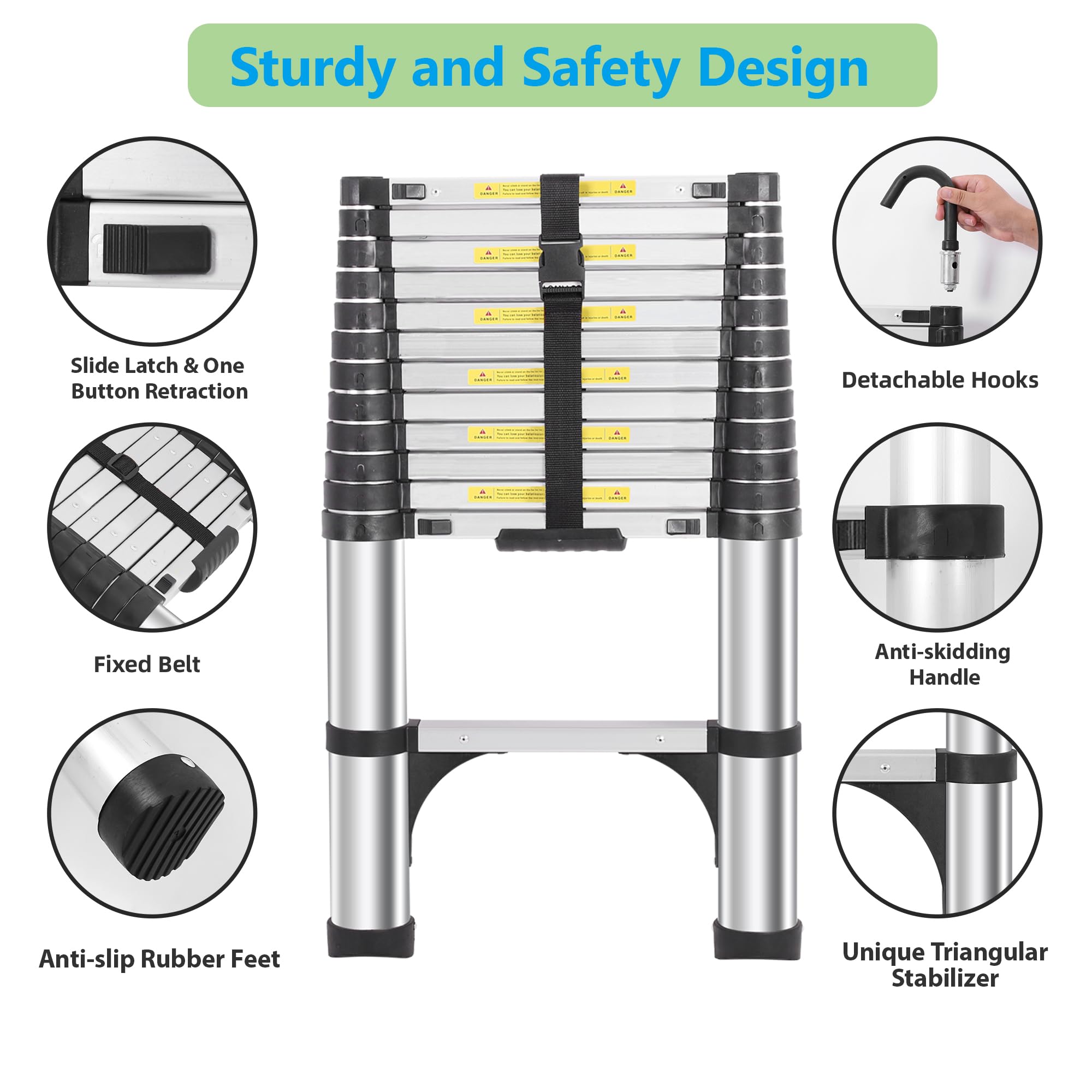 DEZEX ladder features non-slip cushions for stability