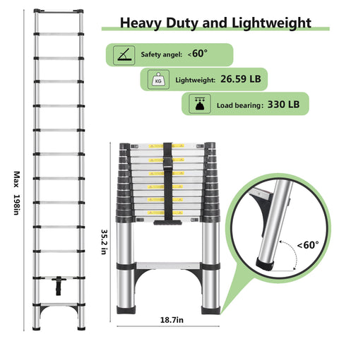DEZEX ladder in action with one-button retraction