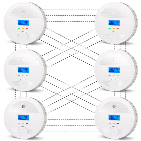 DFGJLVF interconnected alarm front view with dual sensors for safety