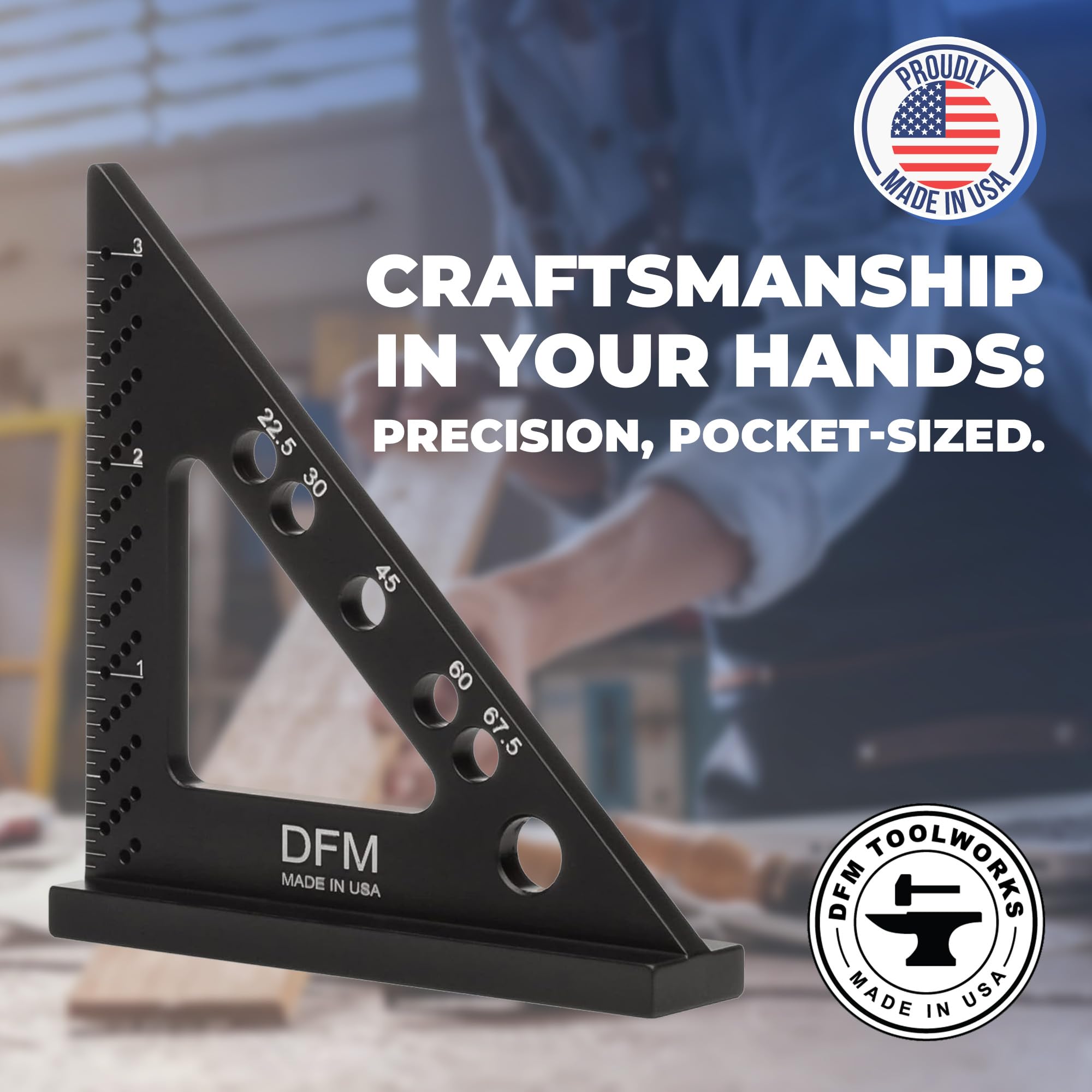 DFM Tool Works anodized aluminum body resists wear and keeps precision.