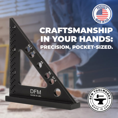 DFM Tool Works anodized aluminum body resists wear and keeps precision.