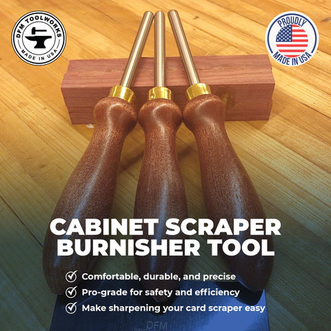 DFM Tool Works cherry-red-maple-handle provides comfortable grip and classic woodworking appeal.