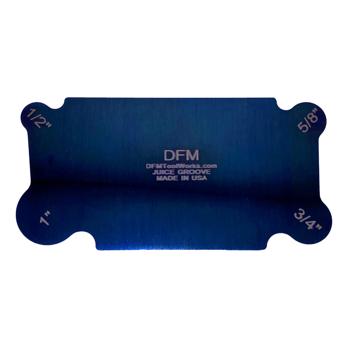 DFM Tool Works curved scraper card for juice groove blue, ideal for finishing