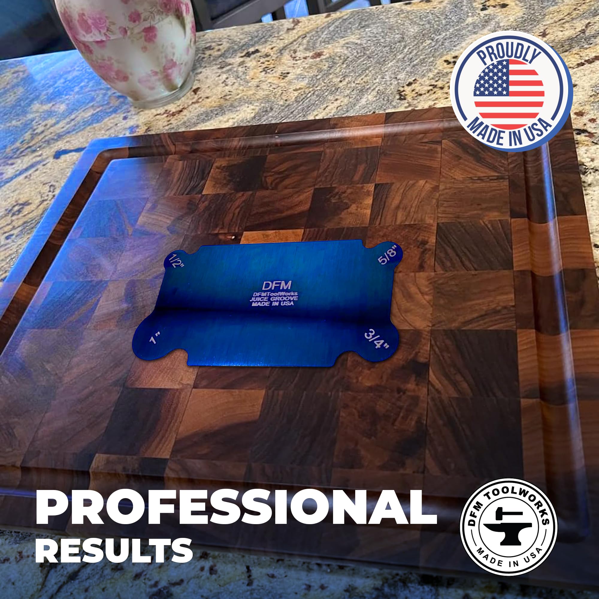 DFM Tool Works precision woodworking scraper card for cabinet finishing