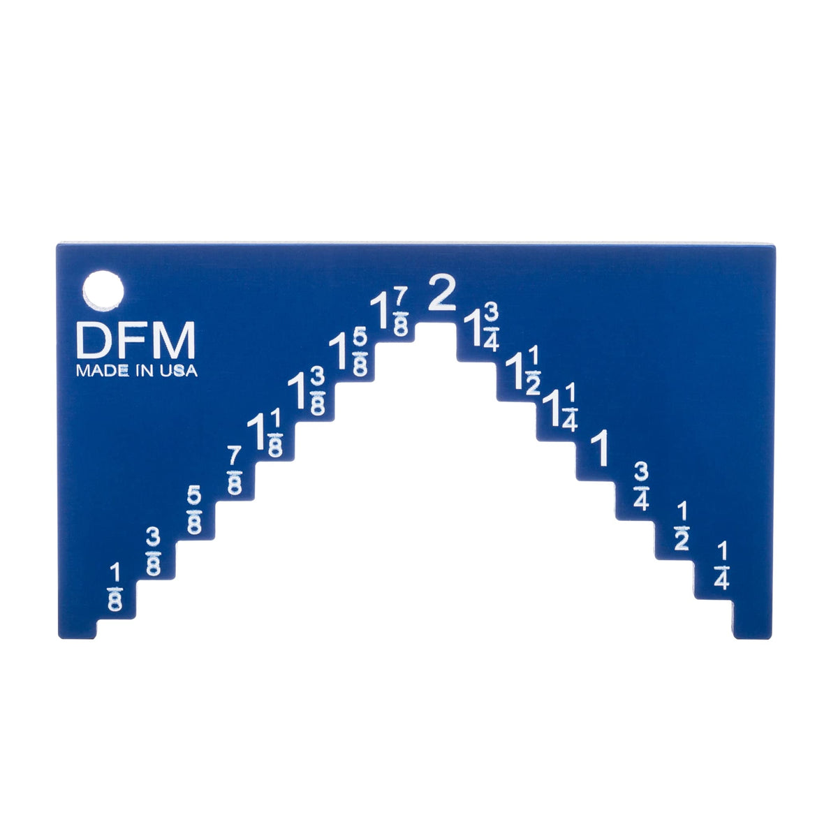 DFM Tool Works Saw Height Gauge front view for precise table saw setup.