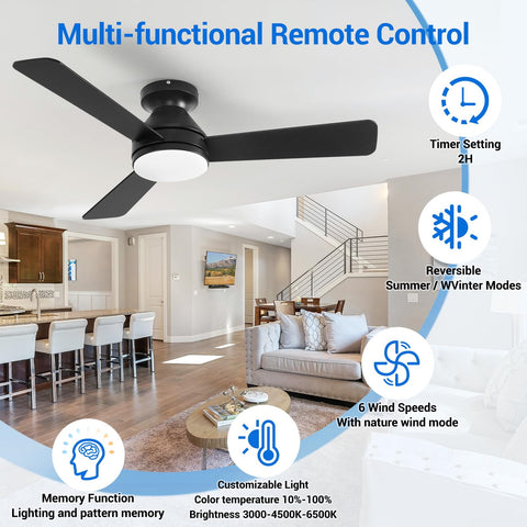 Dgguo ceiling fan with 3CCT lighting options for customizable ambience