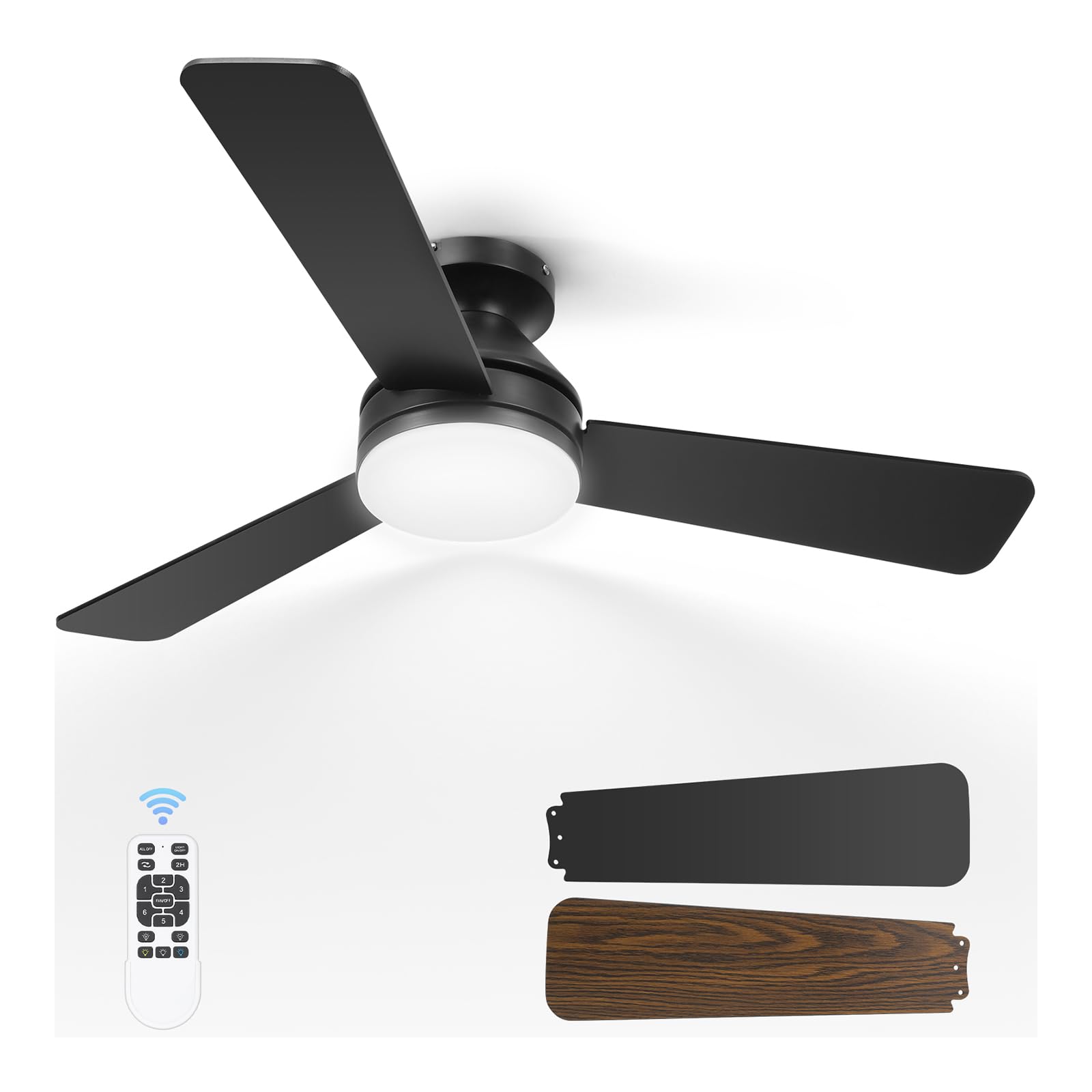 Dgguo 42-inch ceiling fan with light and remote for easy air and light control