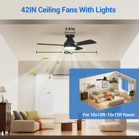 Dgguo black finish 42-inch fan blends with modern decor