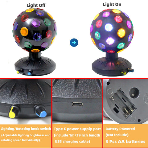 DGLIANYA brightness-adjustable disco ball creates mood lighting for celebrations.