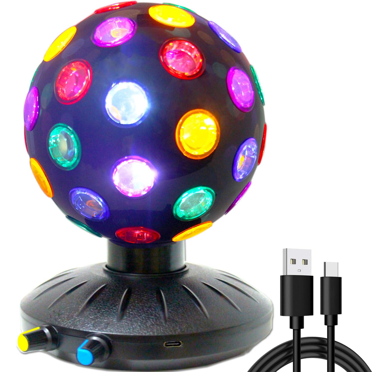 DGLIANYA spinning disco ball LED night light fills the room with radiant party reflections.
