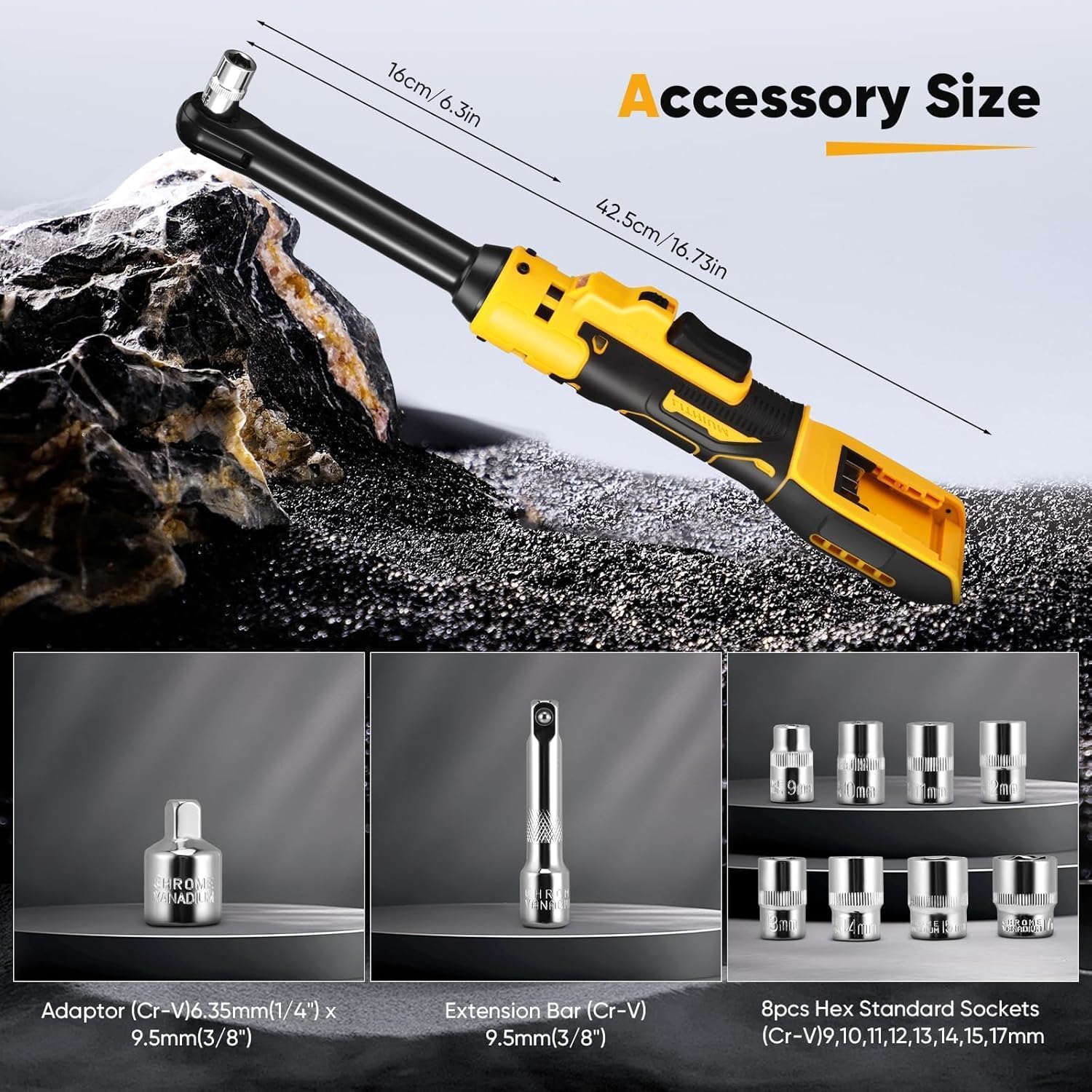 Dglyyxgs extended 6-inch head enables access to tight automotive spaces.