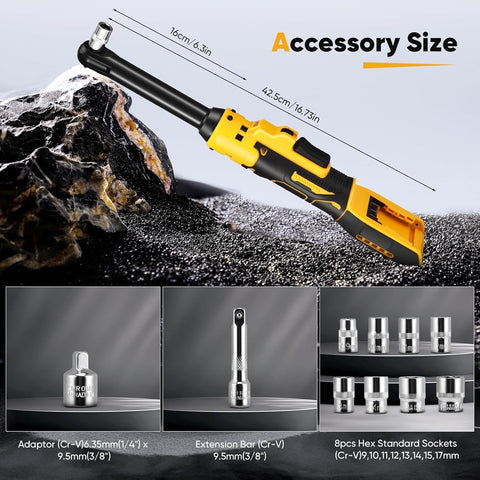 Dglyyxgs extended 6-inch head enables access to tight automotive spaces.