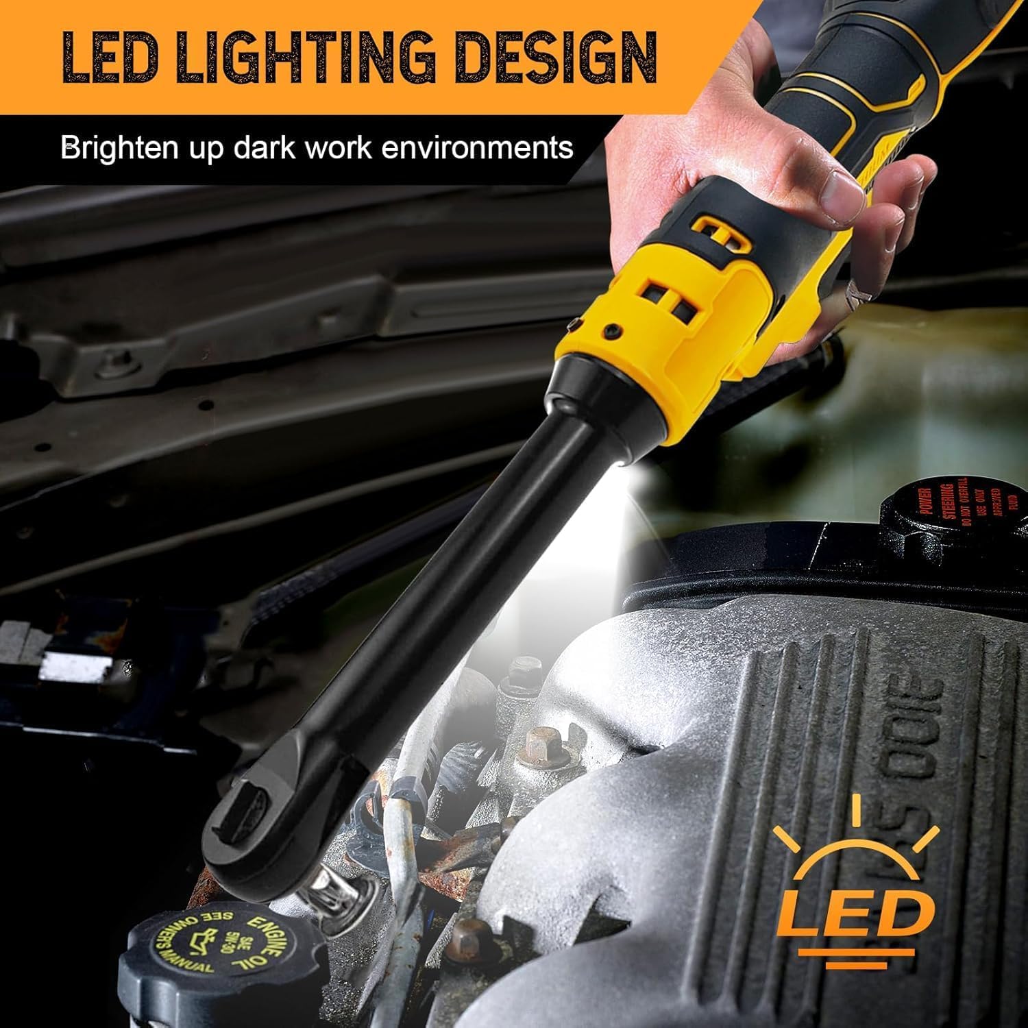 Dglyyxgs built in LED light illuminates work areas in low light.