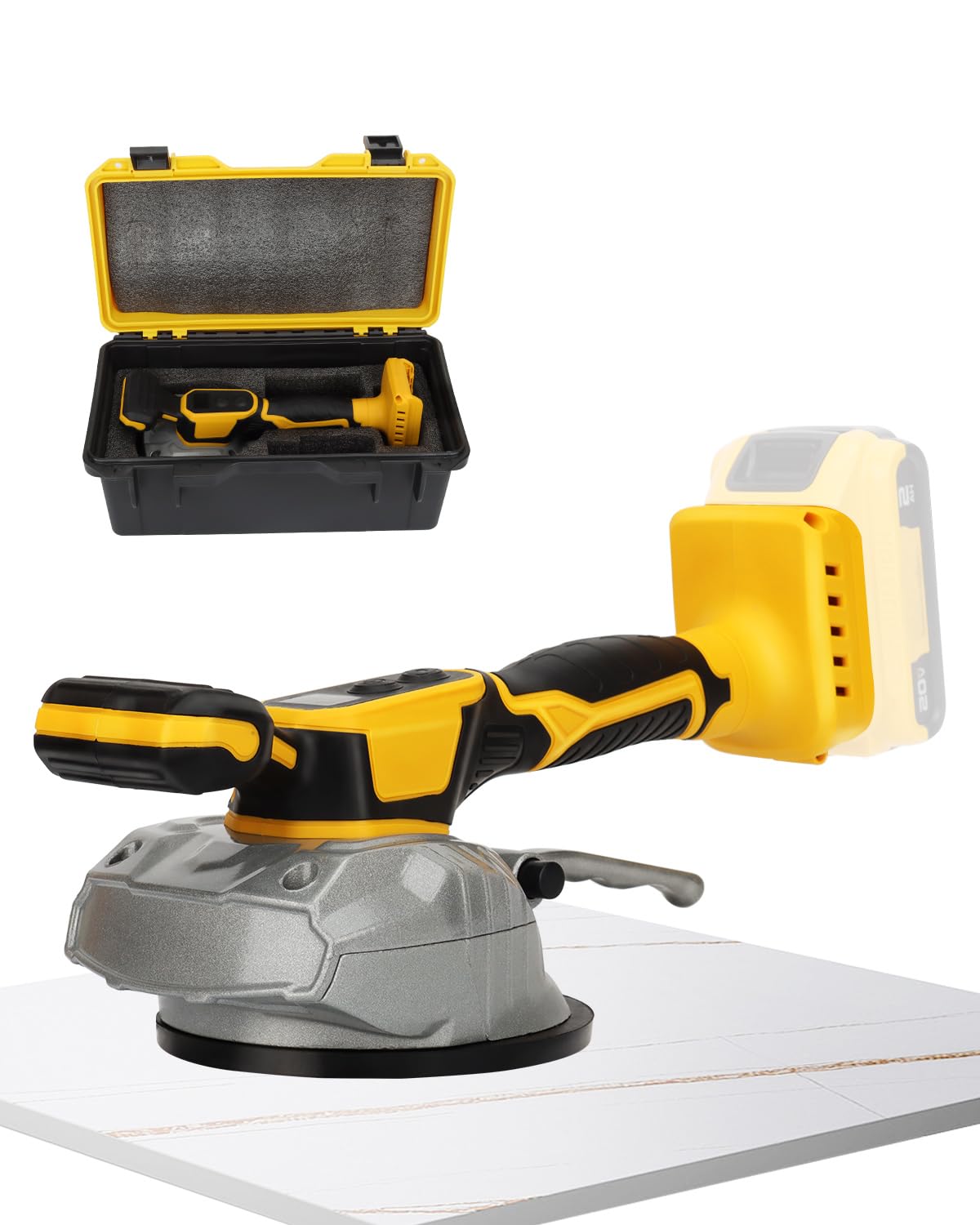Dglyyxgs tile vibration leveling machine compatible with Dewalt 20V battery for secure tile setup