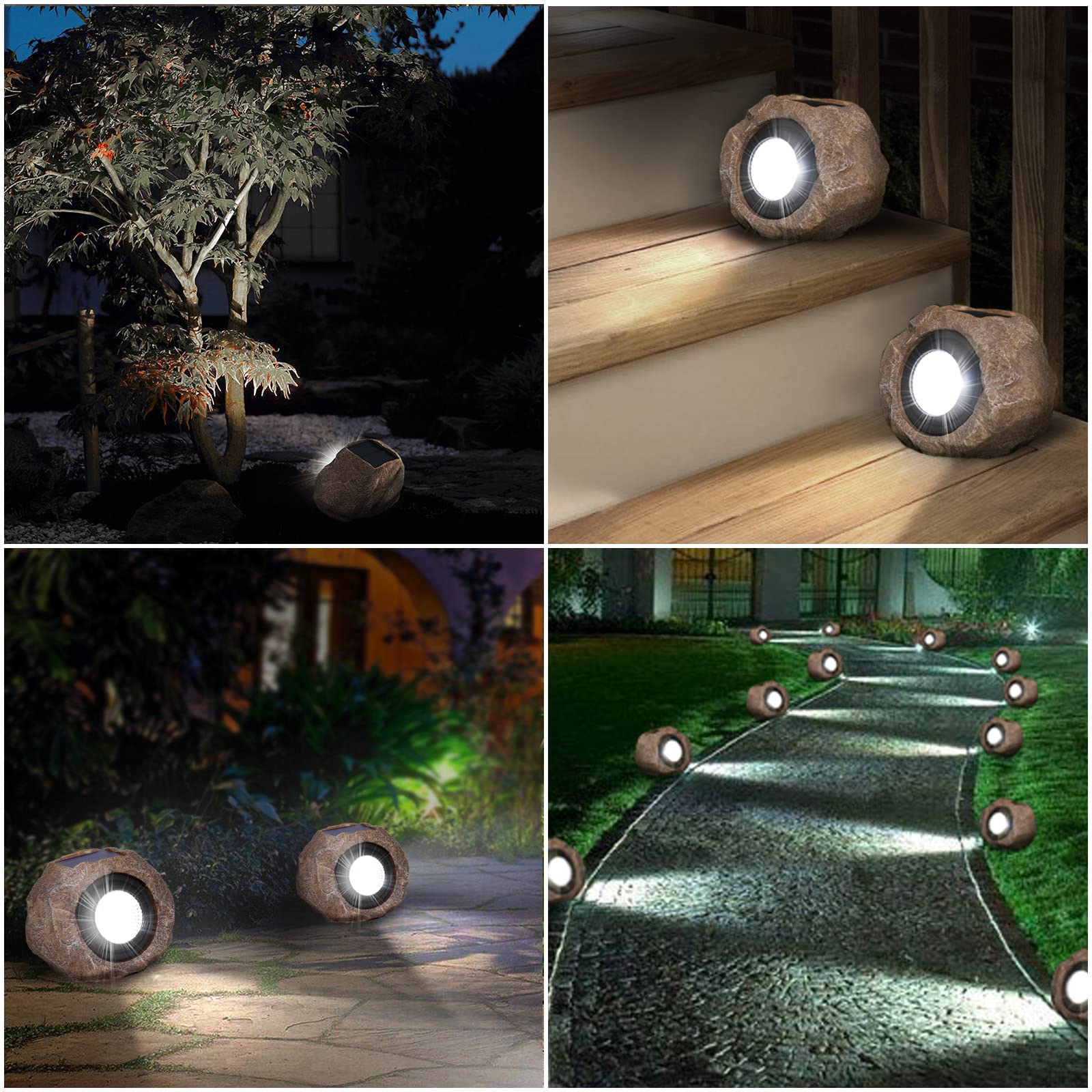 DGSCAK rock lights withstand rain for year-round illumination.