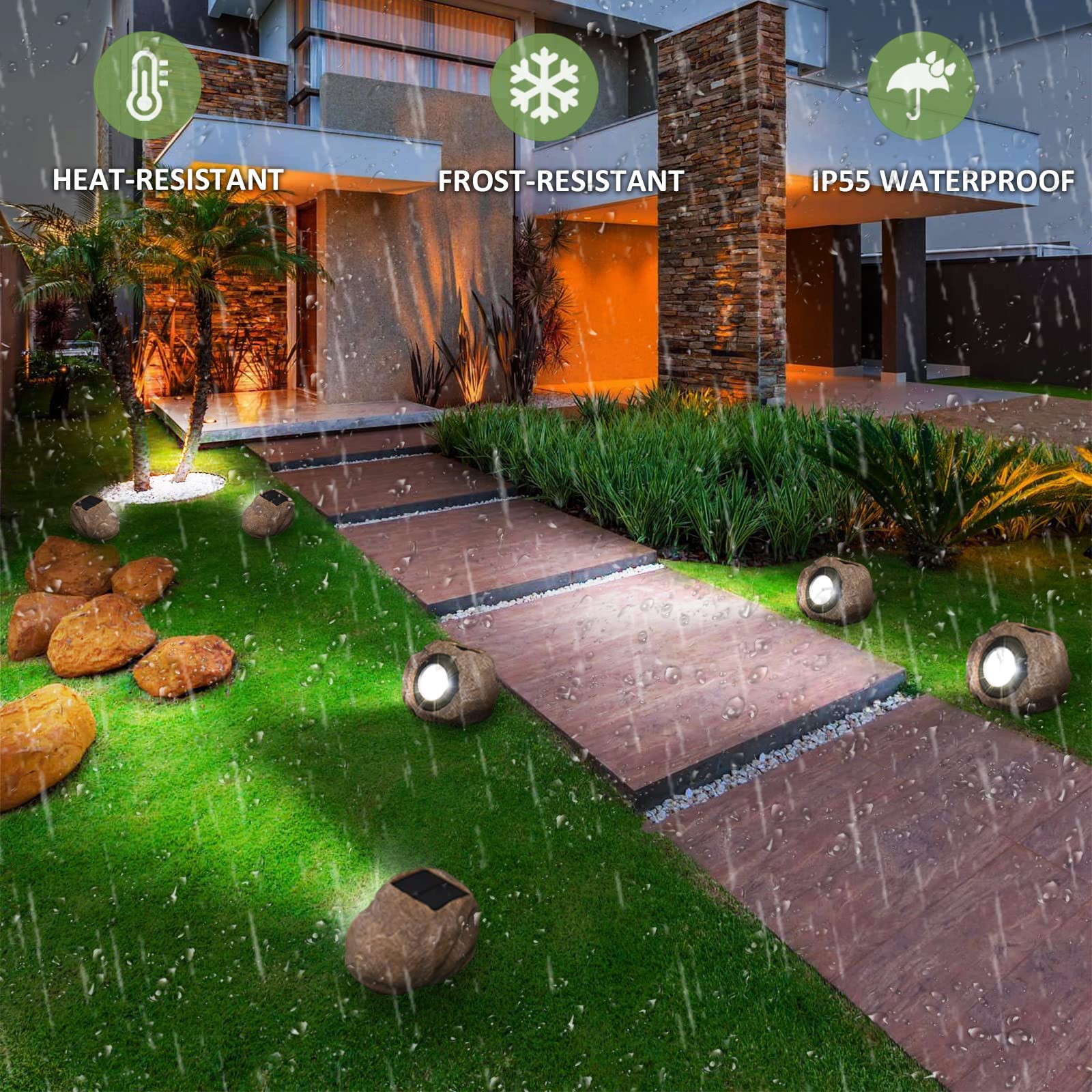 DGSCAK two-pack lights give versatile outdoor accents along yard edges.