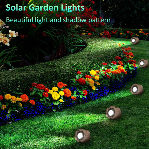 DGSCAK white glow creates cozy ambience around patios and pathways.