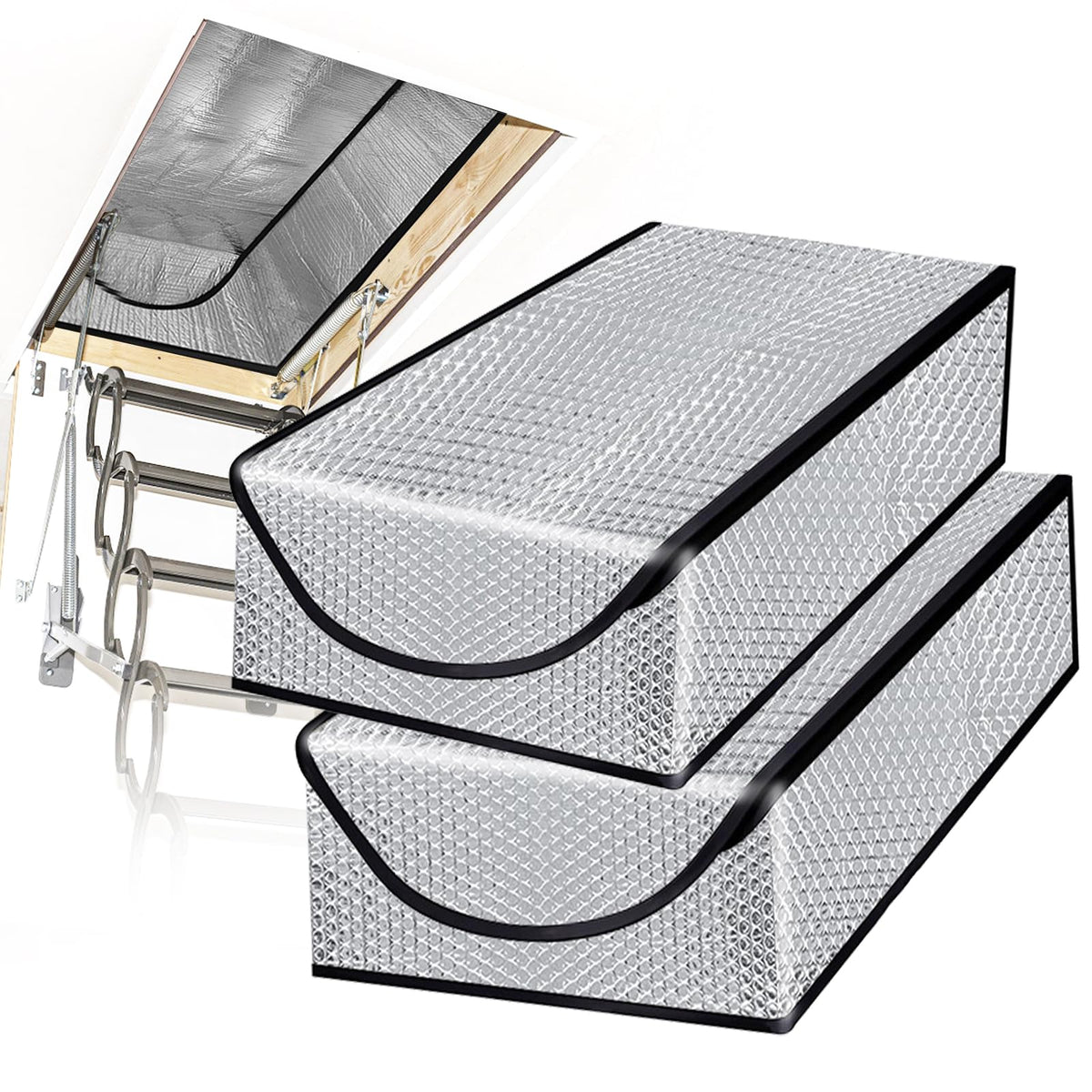 DGSL Attic Stair insulation cover with zipper for a tight seal and easy access.