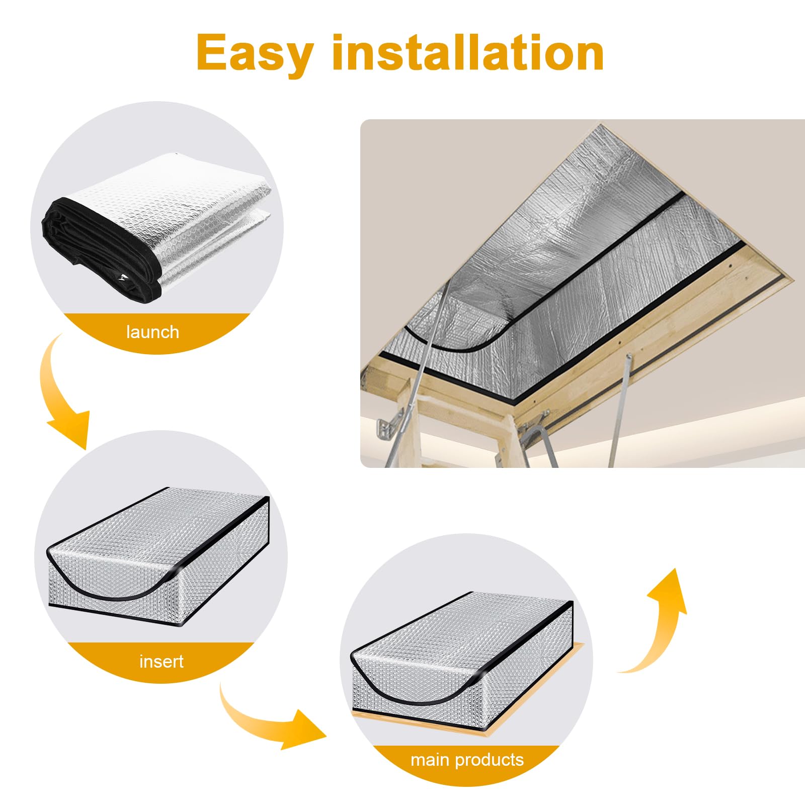 DGSL Attic Stairway Insulation Cover reflects radiant heat for year-round comfort.