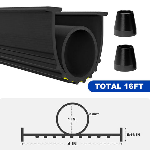DGSL universal weatherproofing seal with 5/16 T-end for standard doors.