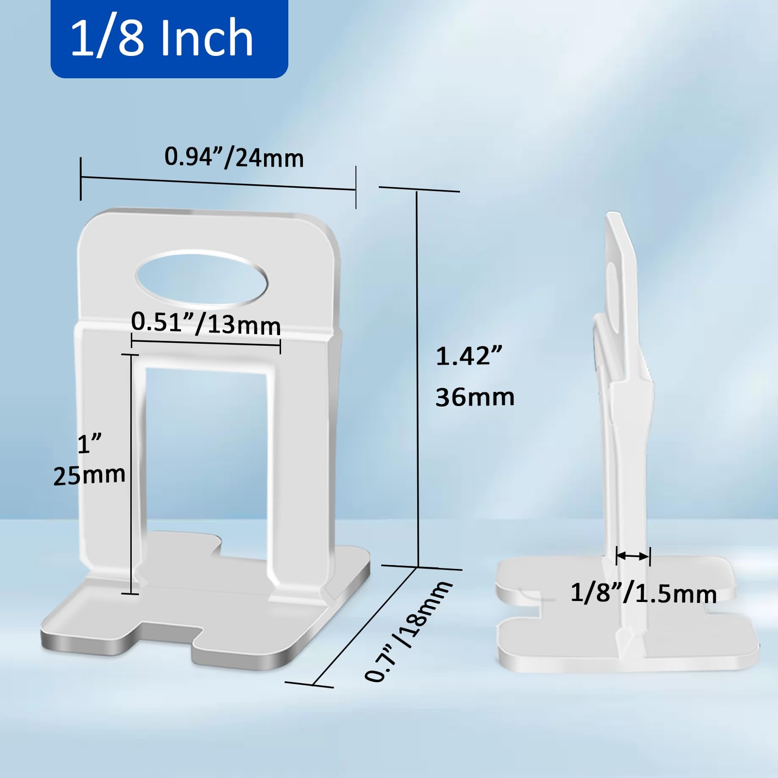 DGSL leveling spacer clip close-up showing sturdy PVC construction