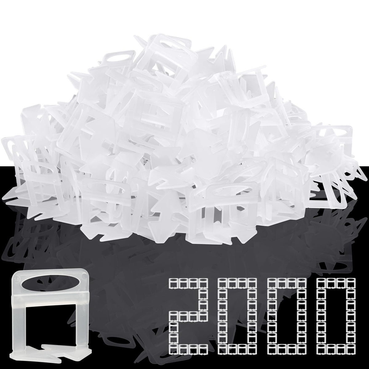 DGSL tile leveling 2000 clips ensure steady alignment for flawless walls and floors