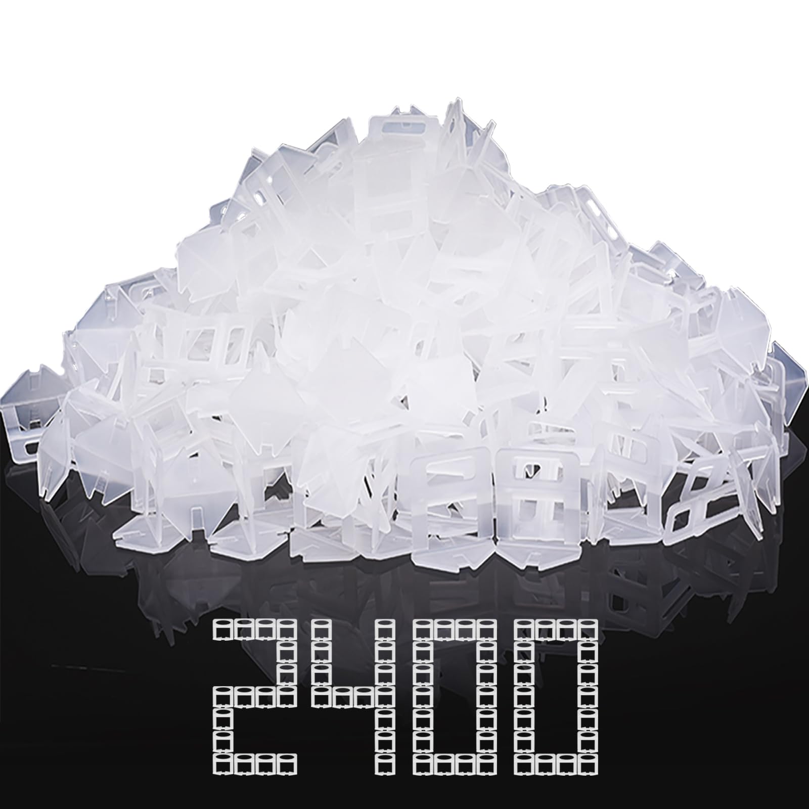 DGSL tile leveling clips 2400-pack for precise, lippage-free tile installations.