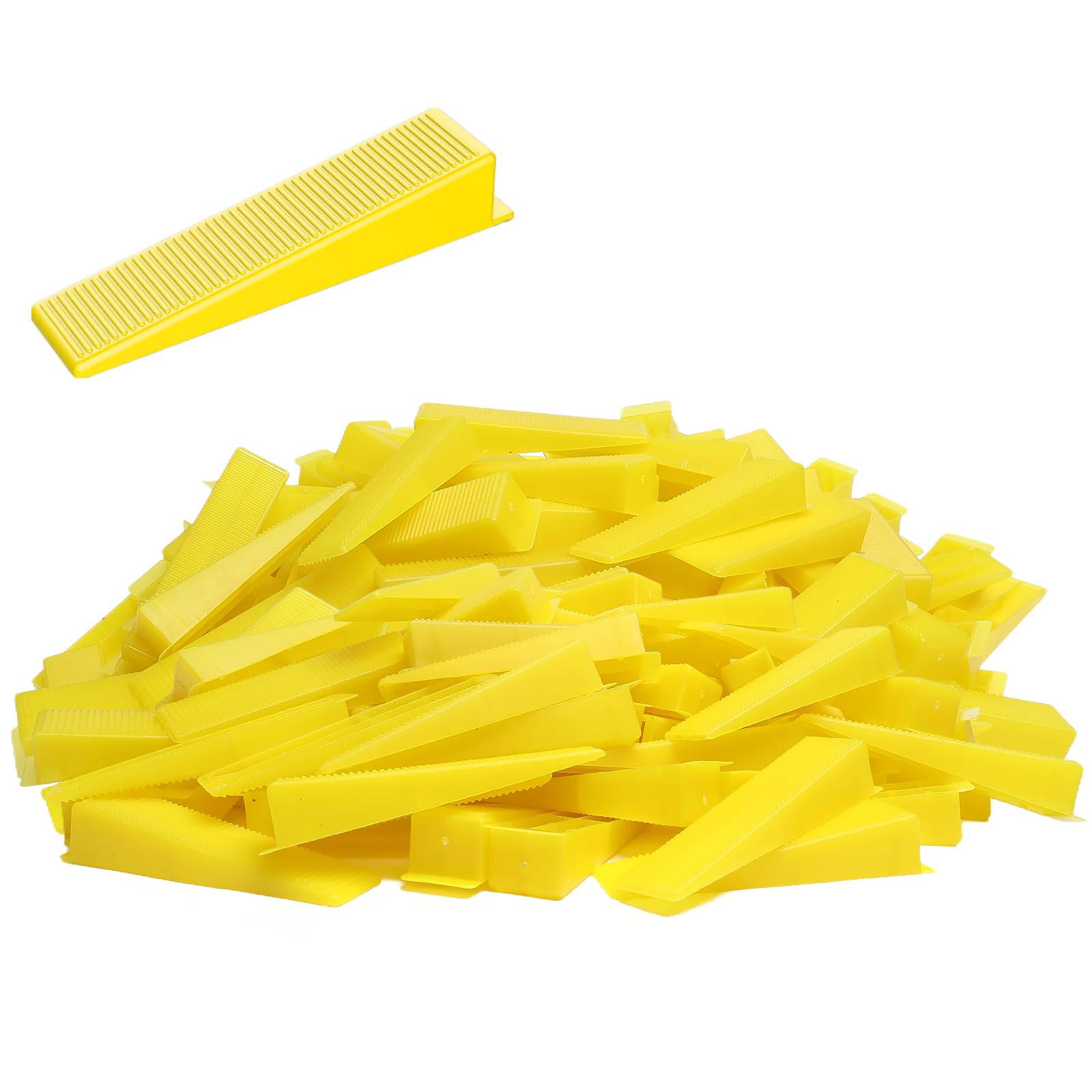 DGSL tile leveling wedges close-up showing durable PVC construction for fast tile laying