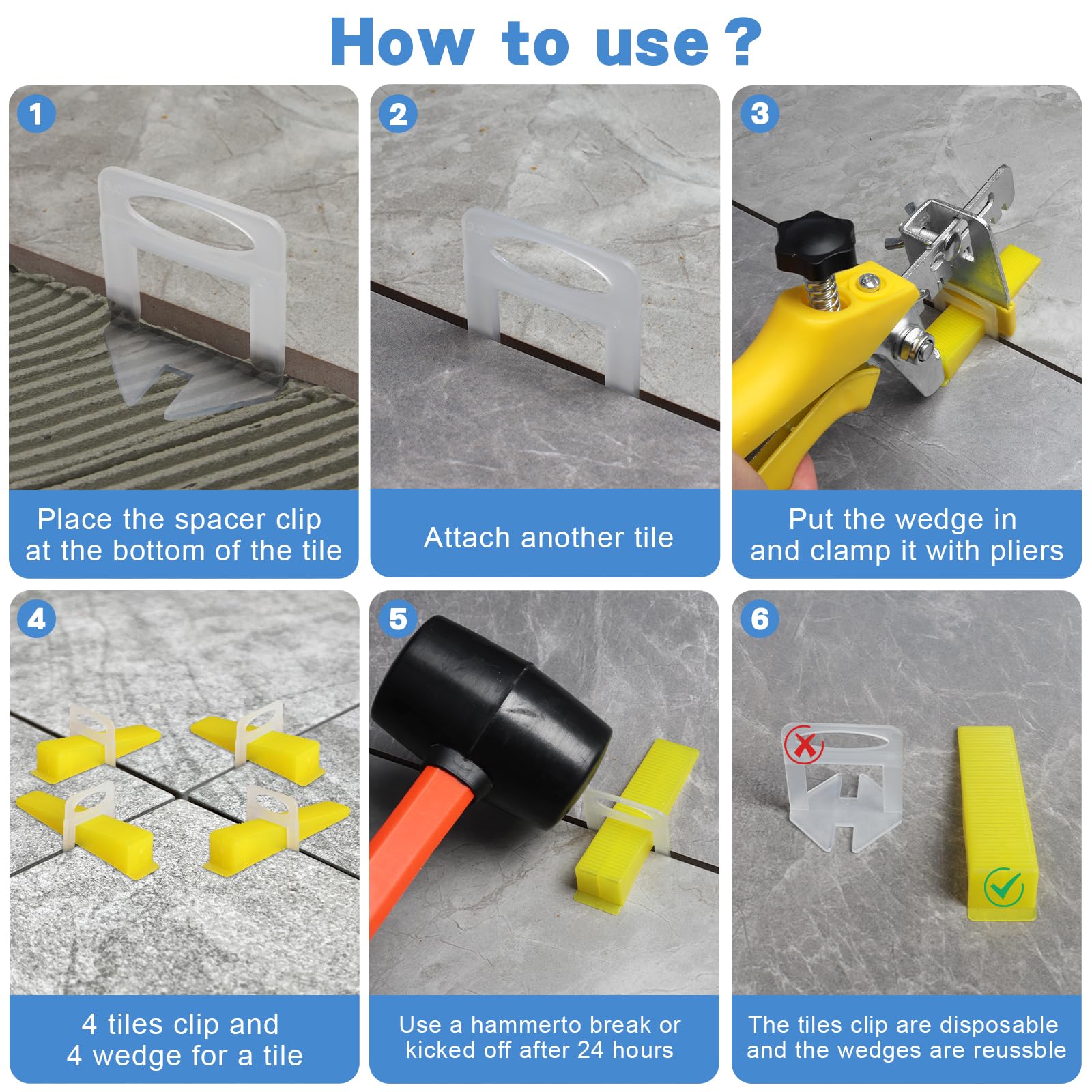 DGSL tile pliers gripping wedges for quick adjustments