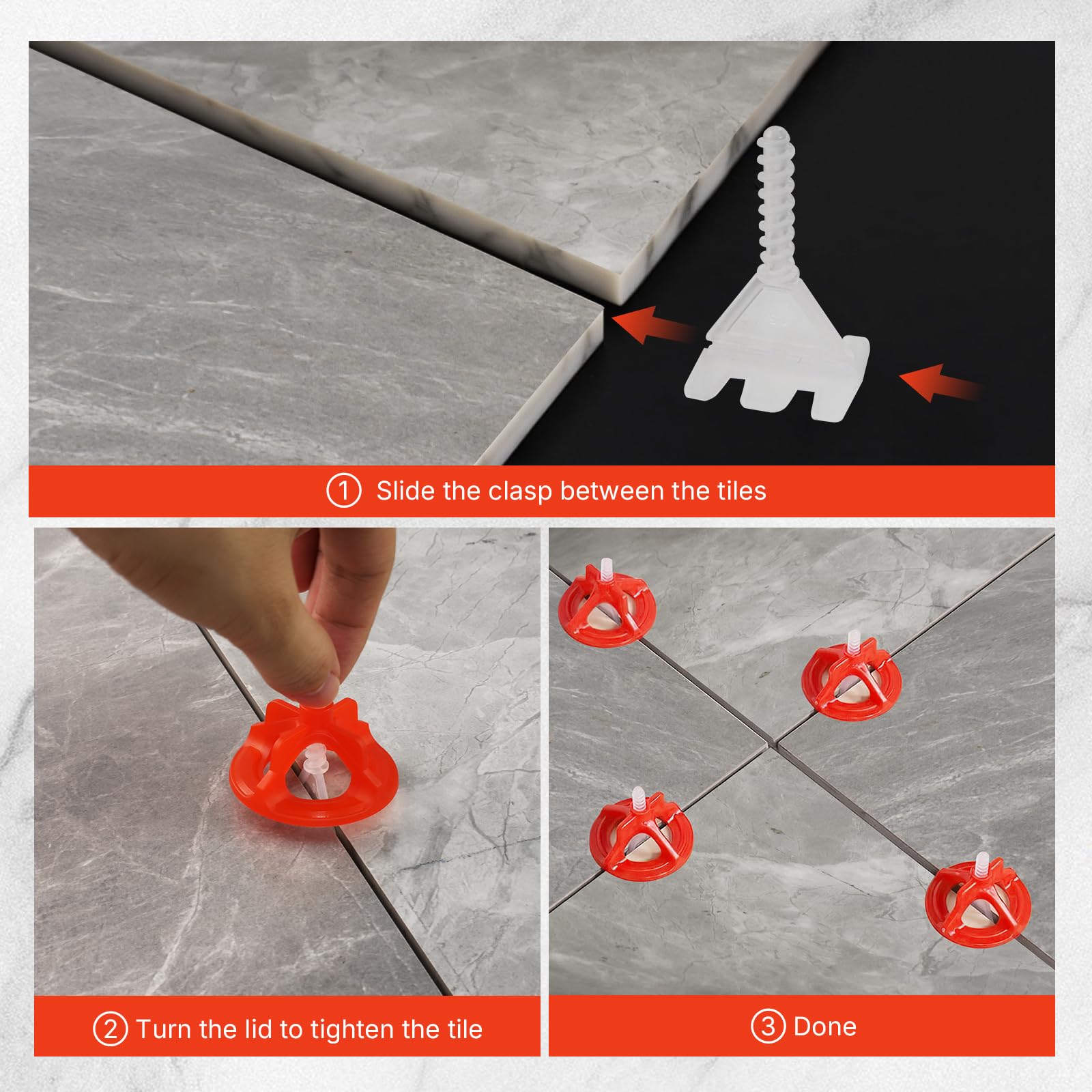 DGSL universal adaptation supports walls and floors for 6x6 to 24x24 inch tiles