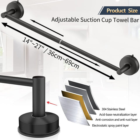 DGYB towel bar can be mounted on glass, tile, or smooth metal surfaces for flexible placement.
