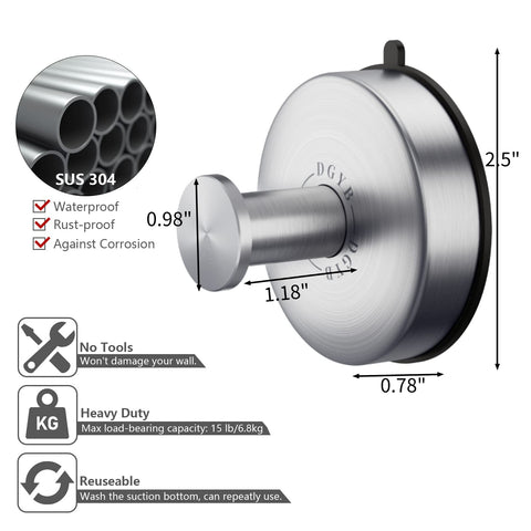 DGYB waterproof 304 stainless steel base resists rust in humid spaces