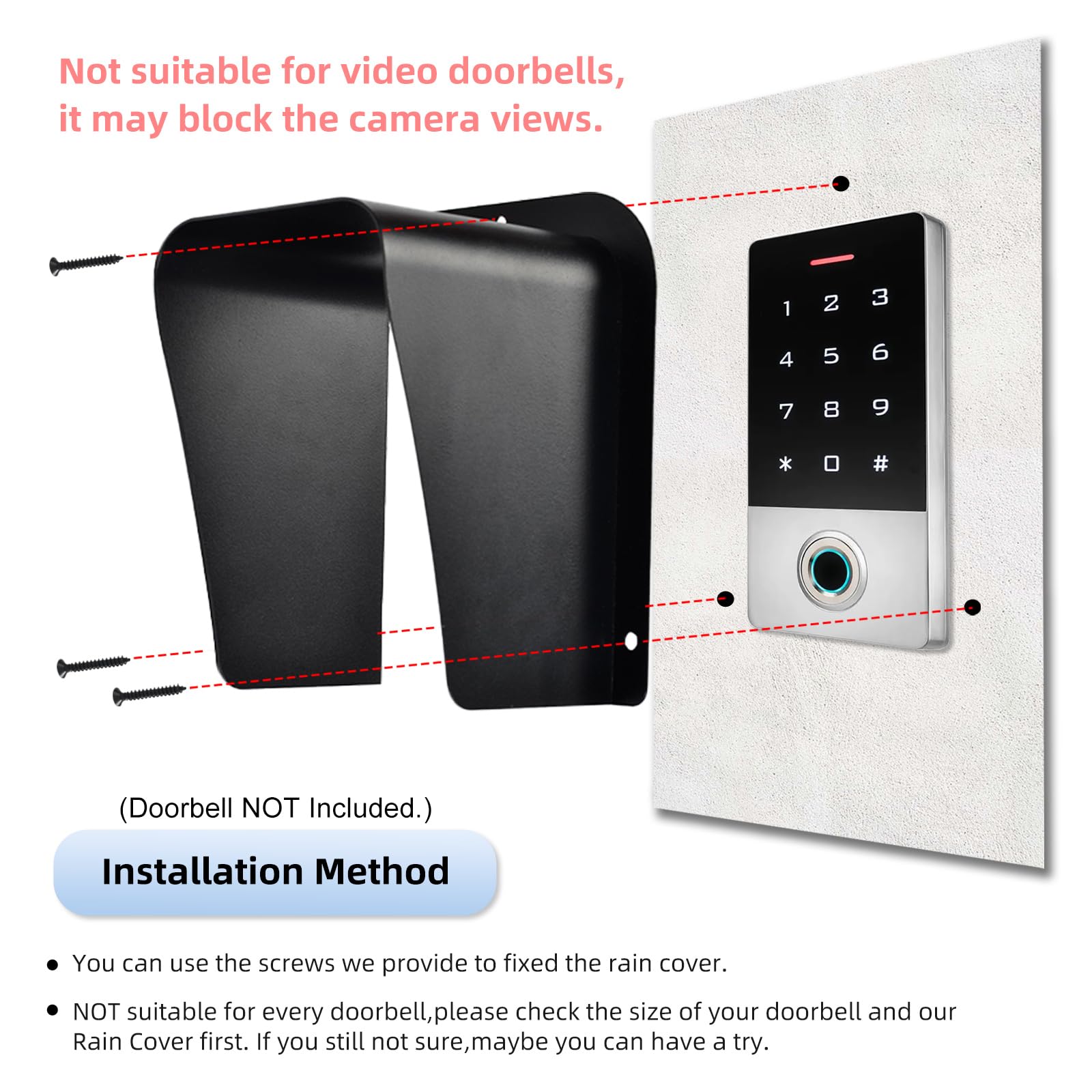 dgyezhao doorbell rain cover close up of cold rolled steel shell