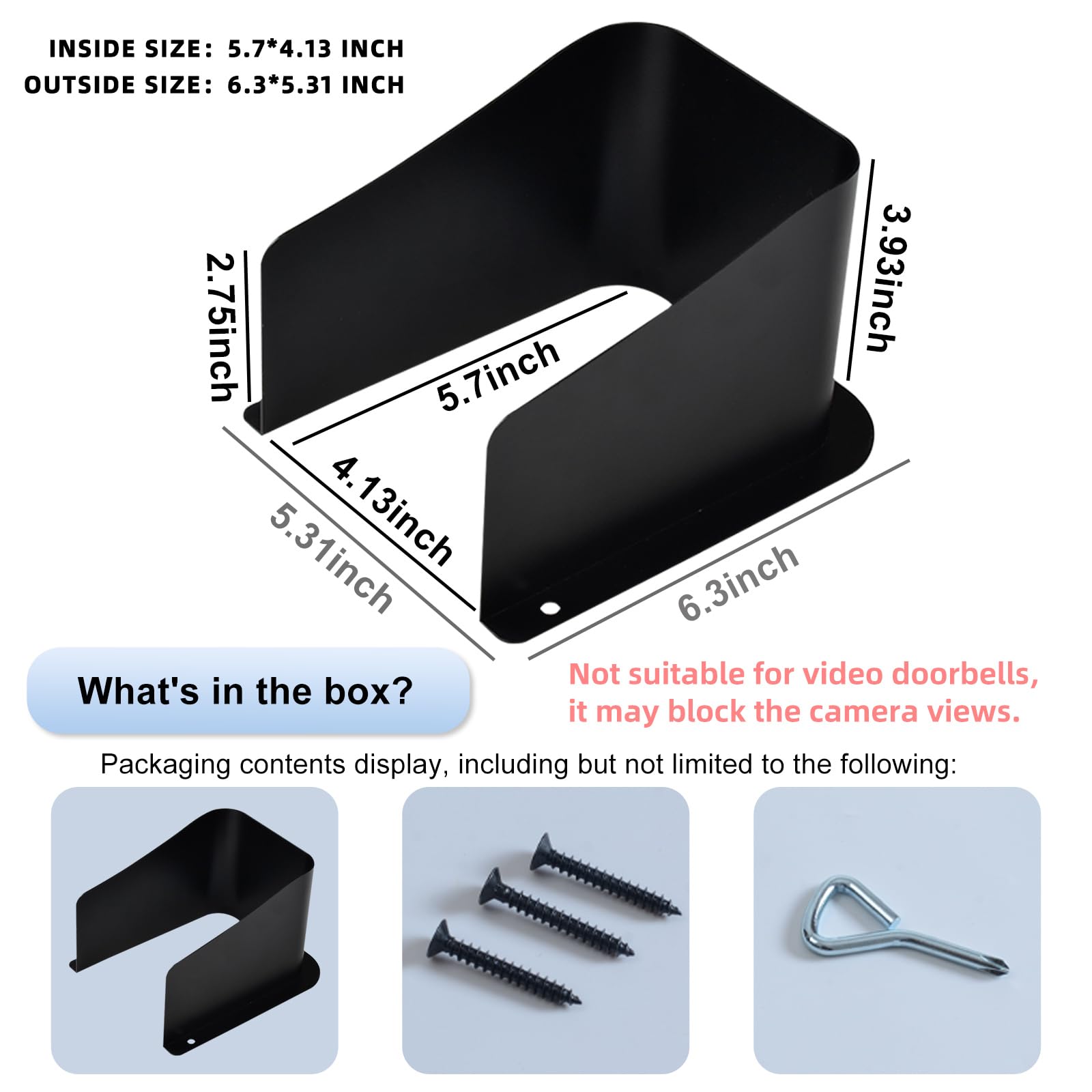 dgyezhao doorbell rain cover side profile highlighting sturdy steel construction