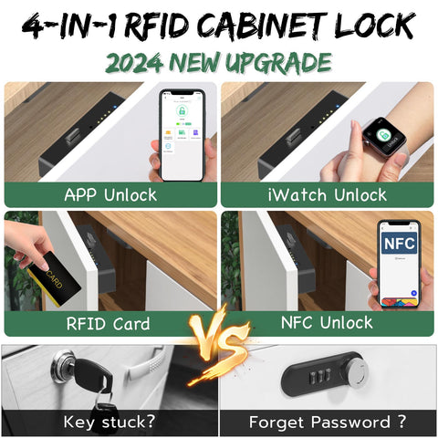Dhiedas hidden cabinet lock with Bluetooth app control for convenient access.