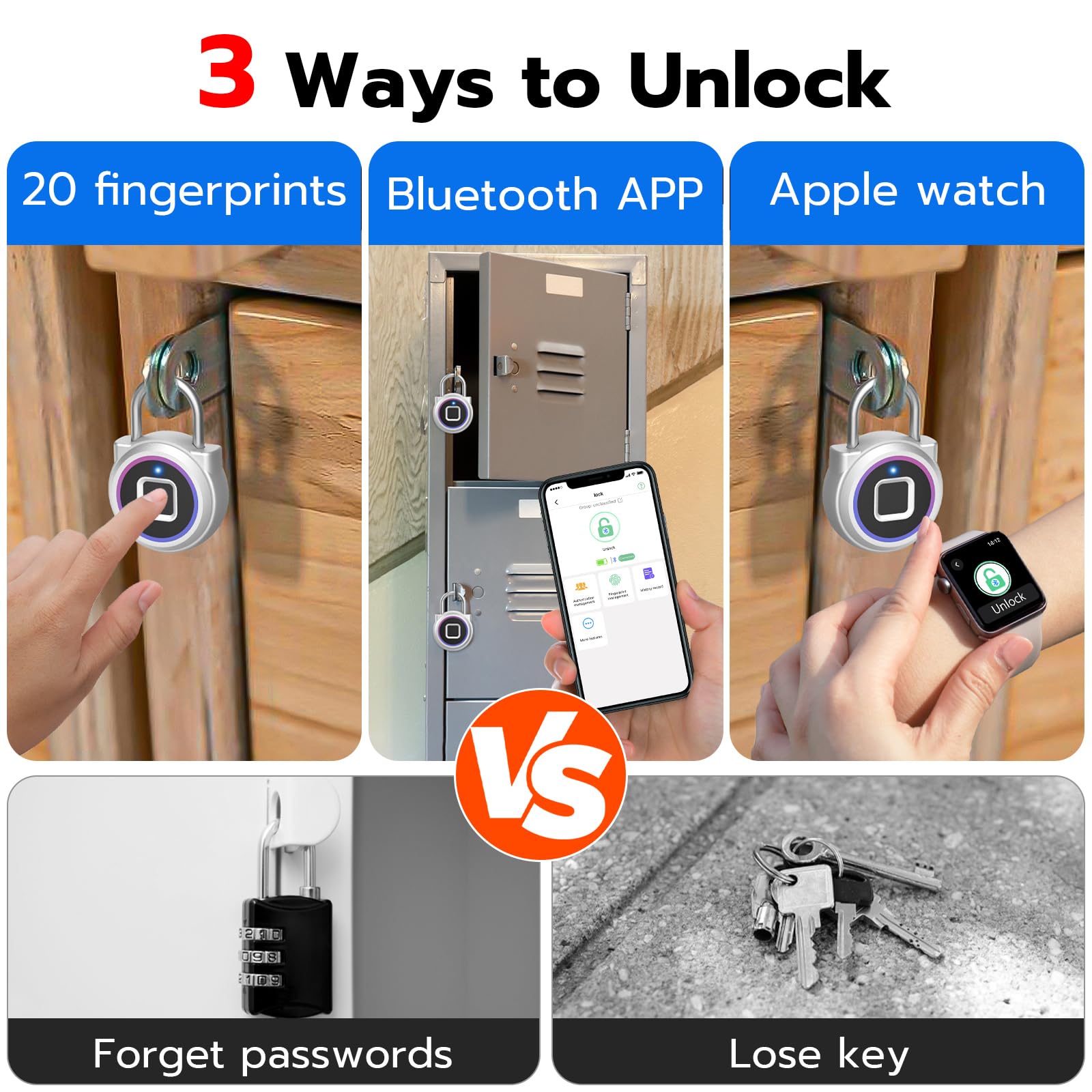 Dhiedas smart lock with Bluetooth app enables remote unlock history.
