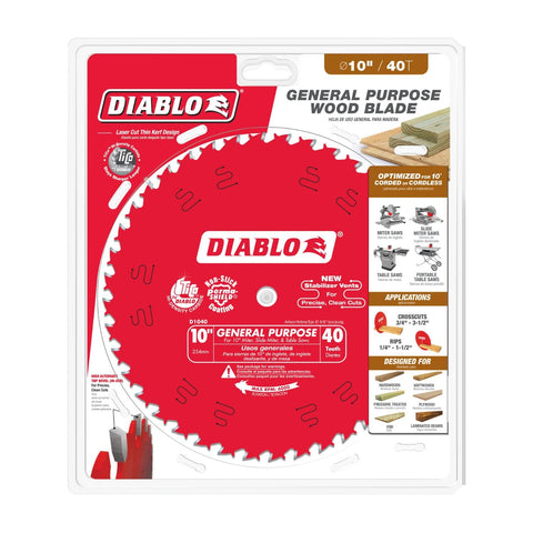 Diablo blade in use on wood showing smooth cutting with low vibration.