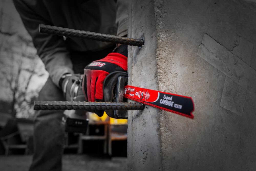 Diablo Amped Steel Demon carbide teeth close-up for tough metal cutting.