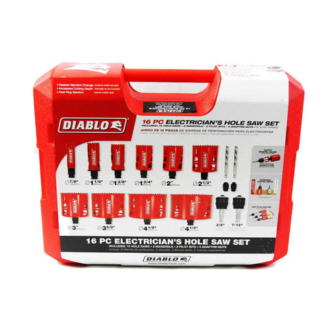 Diablo Bi-Metal Hole Saw Set overview; quick, durable cutting for electricians.