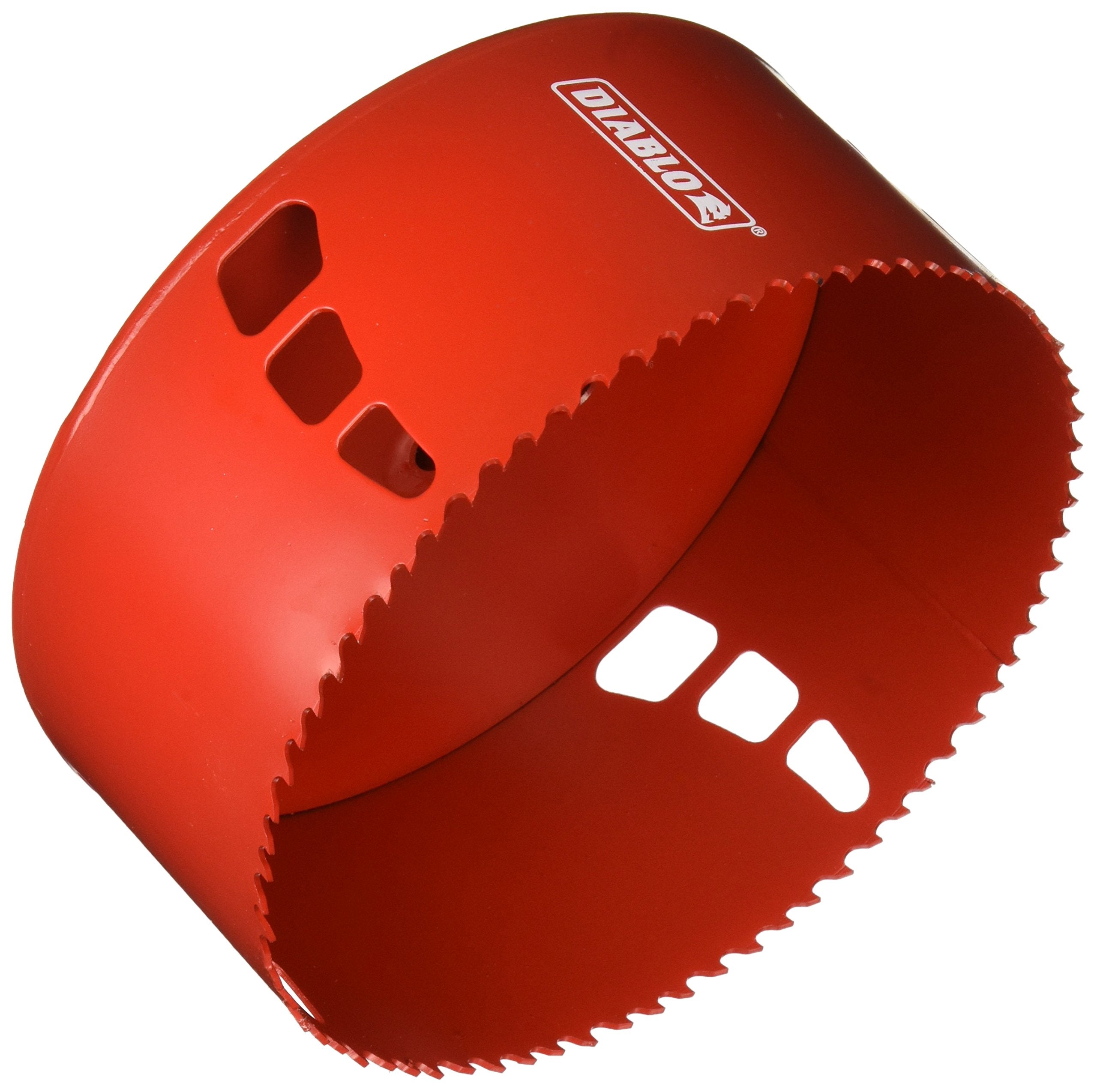 Diablo bi-metal hole saw with variable tooth design for faster cuts across materials.