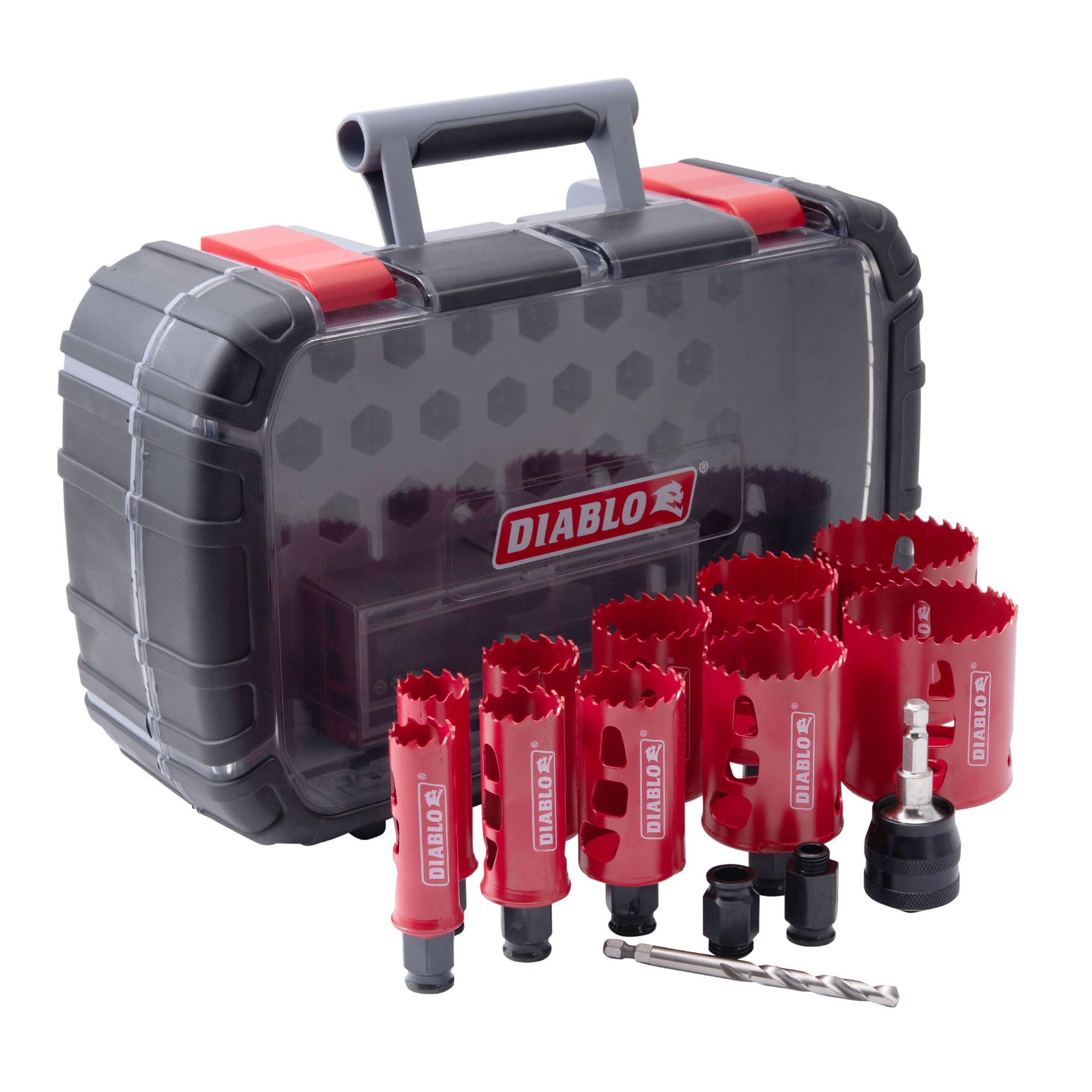 Diablo BIMetal hole saw set with Snap-Lock system for fast tool changes.