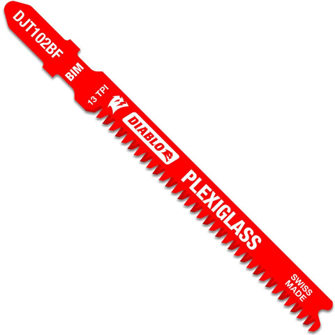 Diablo bi-metal jig saw blades for plexiglass cutting deliver clean, melt-free results.