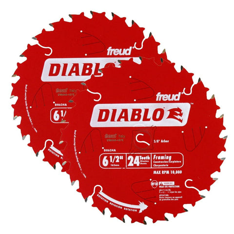 Diablo D0624A 24T ATB blade close-up showing thin kerf and Perma-Shield protection for clean cuts.