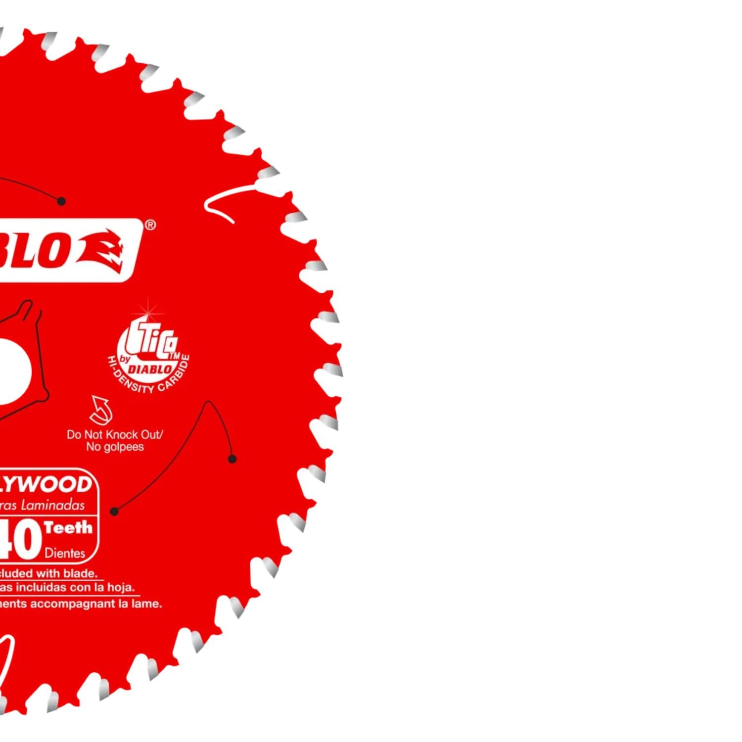 Diablo D0641X blade showing laser-cut stabilizer vents for smoother cuts