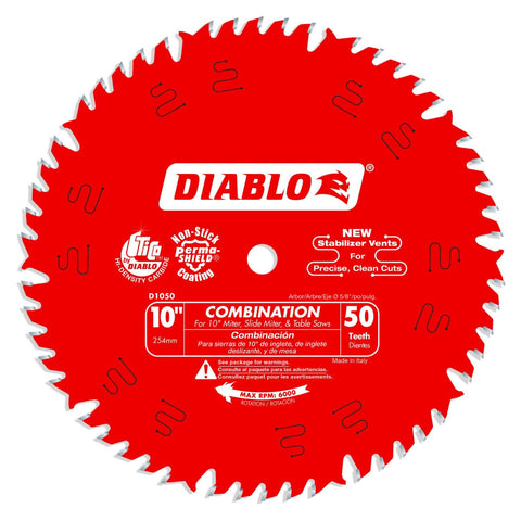 Diablo D1050X 10-inch blade side view for precise ripping and crosscutting