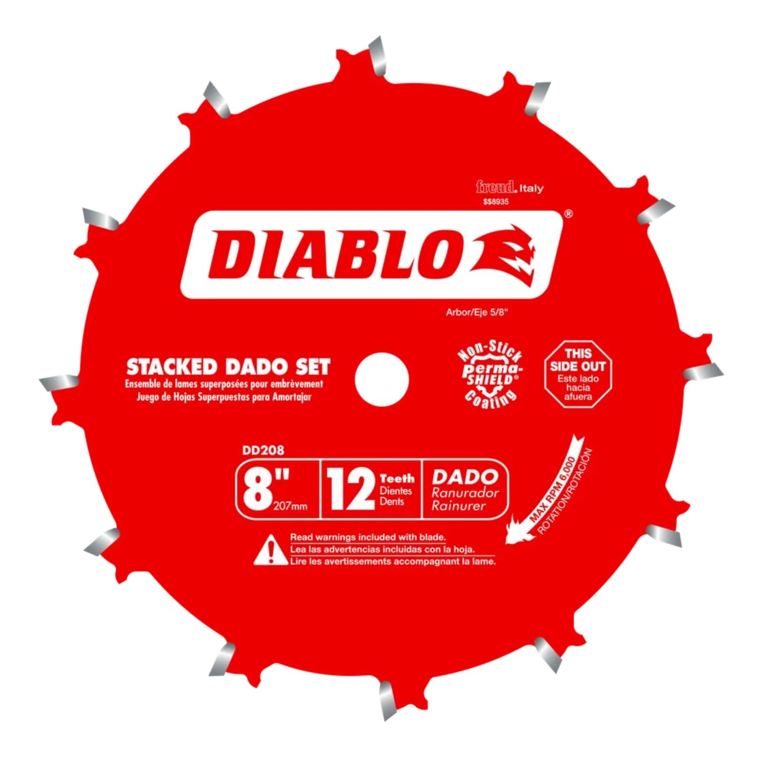 Diablo Dado blade set outer blades deliver precise grooves for clean, accurate dado cuts