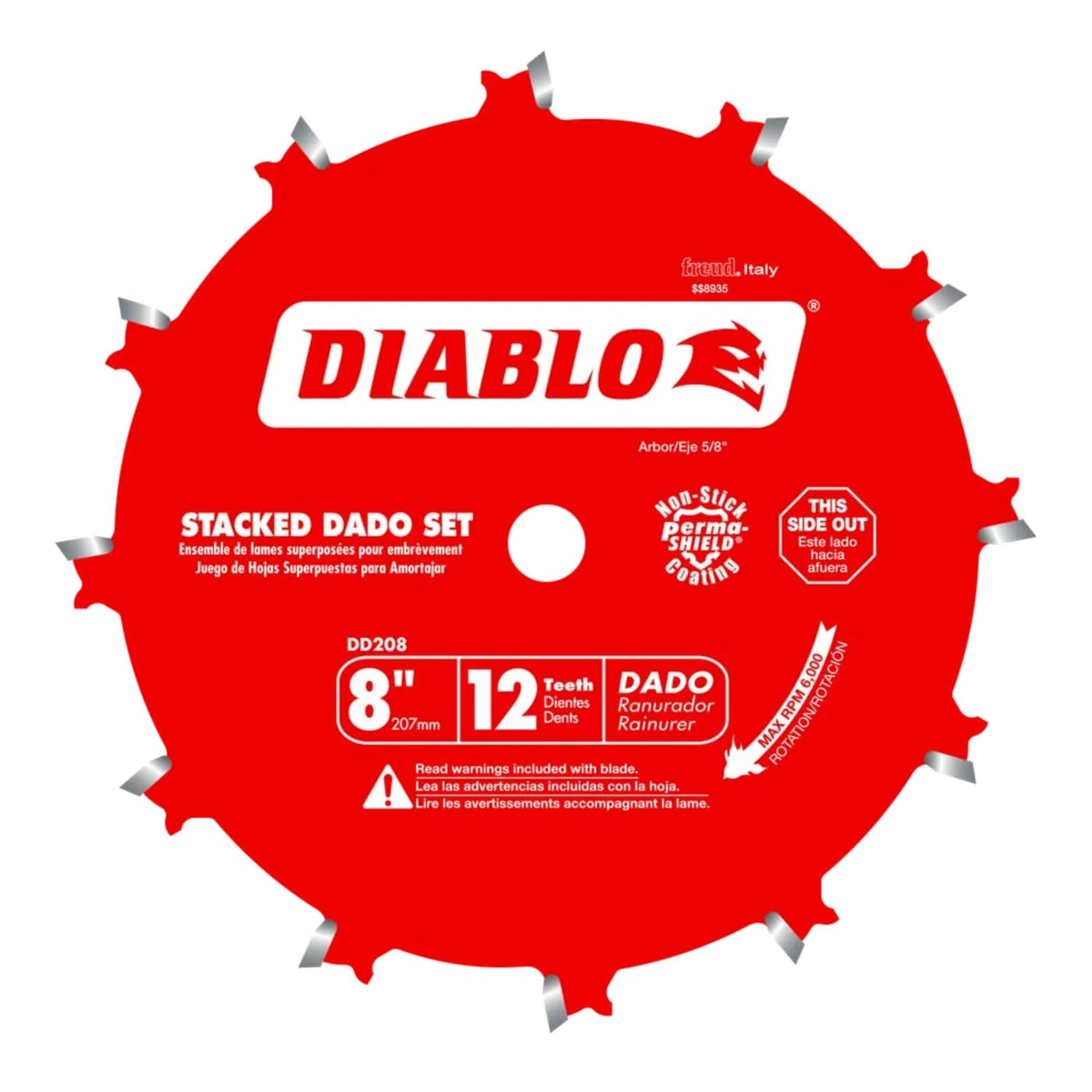 Diablo Dado blade set outer blades deliver precise grooves for clean, accurate dado cuts
