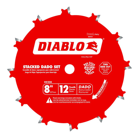 Diablo Dado blade set outer blades deliver precise grooves for clean, accurate dado cuts