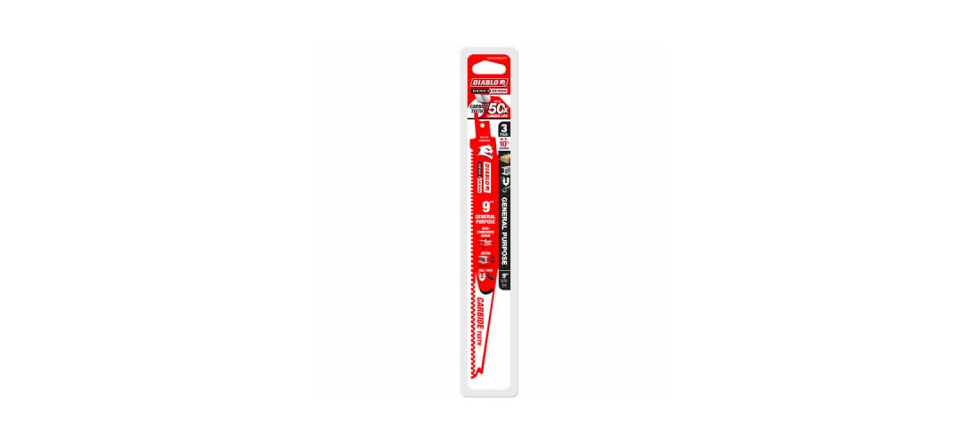 Diablo Demo Demon blade cutting plastic or metal with durable carbide teeth