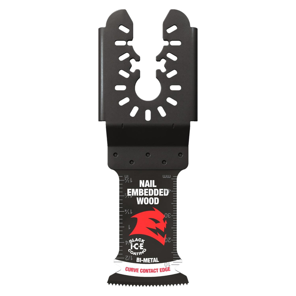 Diablo Demo Demon universal-fit bi-metal blade cutting nail-embedded wood for precise plunge cuts